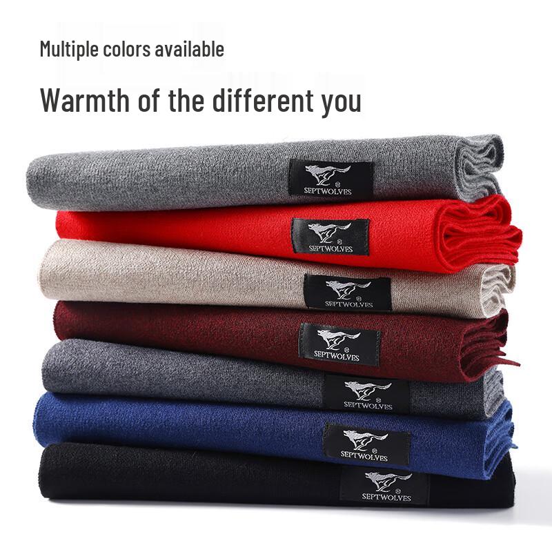 Septwolves Men's Winter Wool Blend Scarf Gift Set