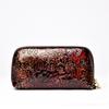 Elegant Embossed Floral Zipper Wallet for Women – Vintage Clutch with Gold Accent