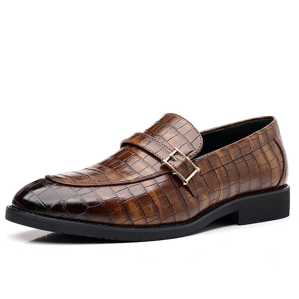 

Новые кожаные туфли мужская мода повседневные туфли-бини узор крокодила мужские британская и корейская версия остроносые большого размера лоферы 48 48 коричневый
