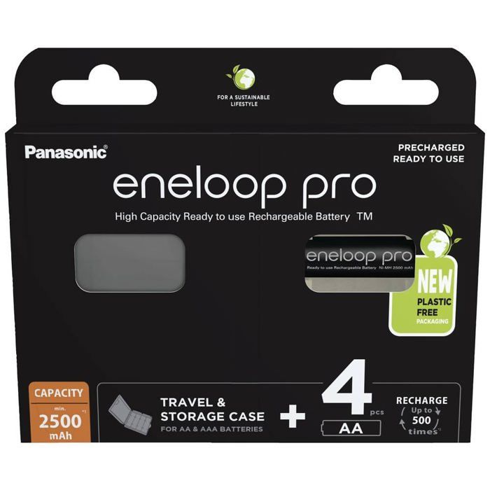 Pile rechargeable LR6 (AA) NiMH eneloop eneloop pro HR06 +Box 2500 mAh 1.2 V 4 pc(s)