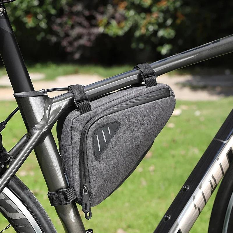 Waterproof Bicycle Triangle Bag Mtb Mountain Bike Storage Bag Rainproof Front Tube Frame Pouch Reflection Cycling Tool Bag