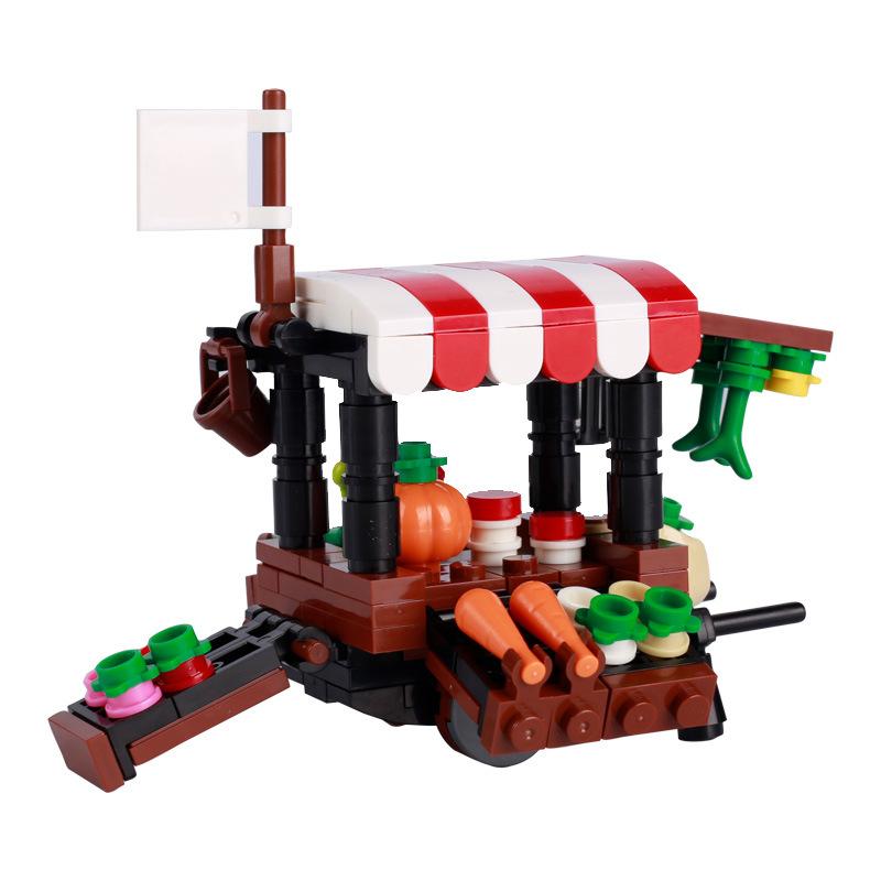 MOC Bricks Toys Model Farm Building blocks Cattle Horse Carriage Transport Vegetable Garden Flower Plant Friut Field Tree Animal