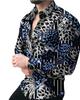Psychedelic Abstract Print Long Sleeve Shirt, Trendy Men's Casual Fashion Top