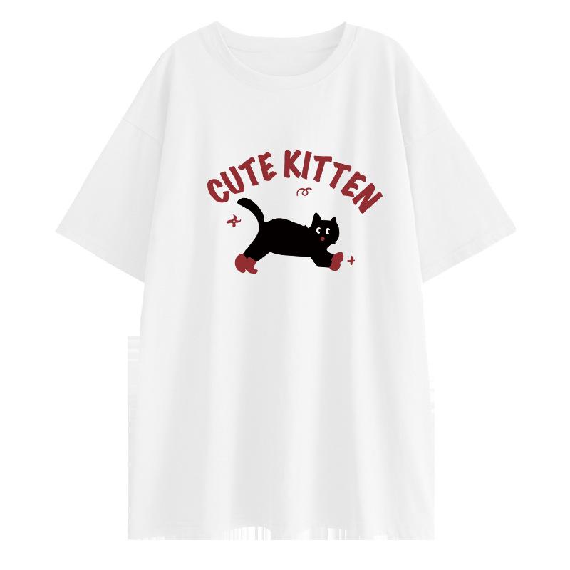 

Maternity Cartoon Print Cotton T-Shirt & Casual Workwear Pants Set - Summer 2026 L [115-135 kg]