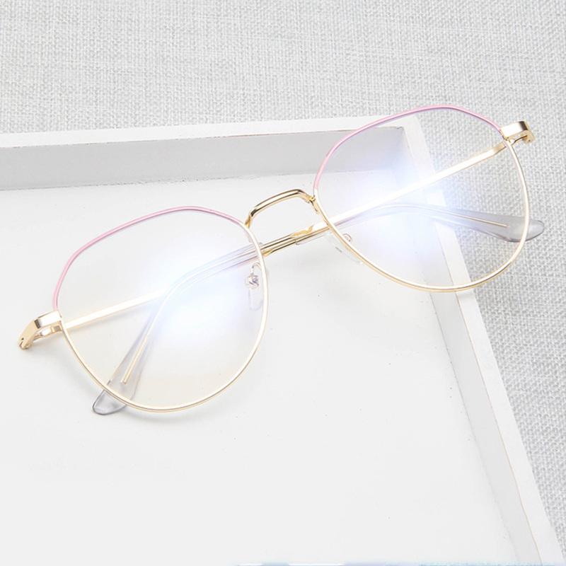 Buy Women Flat Lens Glasses Metal Frame Anti Blueray Eye Protection