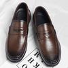 Flat Bottomed Men's Loafers Business Gentleman Comfortable Style Daily Work or Office Lightweight Outdoor Walking Leather Shoes