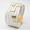 Bohemian Multi Layered PU Leather Bracelet Retro Magnetic Buckle Bangle