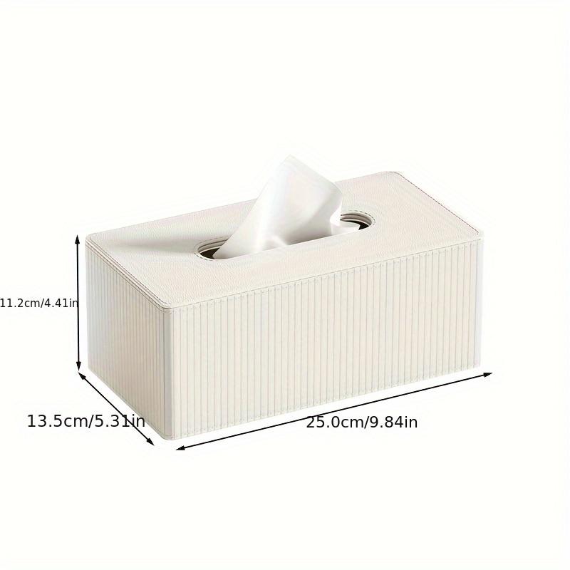 Nordic Style PU Leather Tissue Box High Quality Leather Napkin Holder Stripe Design Holiday Gifts for Families and Offices