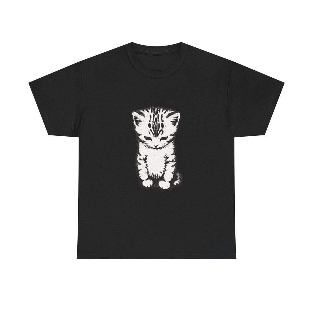 Cute Kitten Graphic T-Shirt, Kawaii Cat Tee, Minimalist Vintage Cat Shirt, Soft Grunge Y2K Aesthetic, Unisex Gift