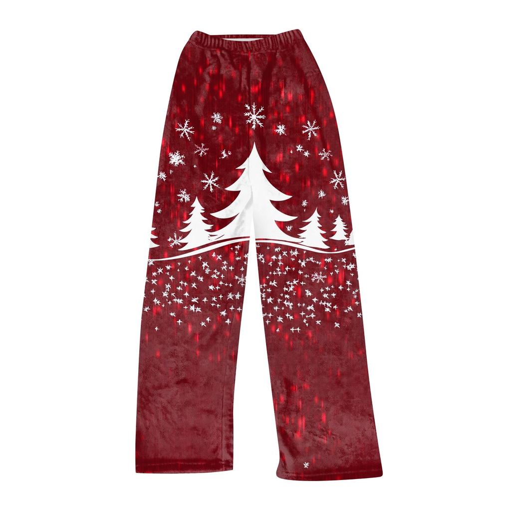Women Autumn Winter Pants Full Length Long Trousers  Printed Pants