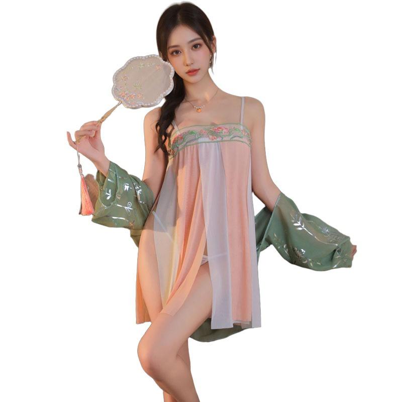 Antique Classic Belly Pocket Chiffon Perspective Pure Desire Temptation Sexy Underwear Sexy Pajamas Retro