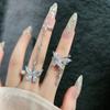2026 French Light Luxury Fringed Butterfly One-piece Ring Female Super Fairy Ins High-end Full Diamond Chain Temperament Niche Ring