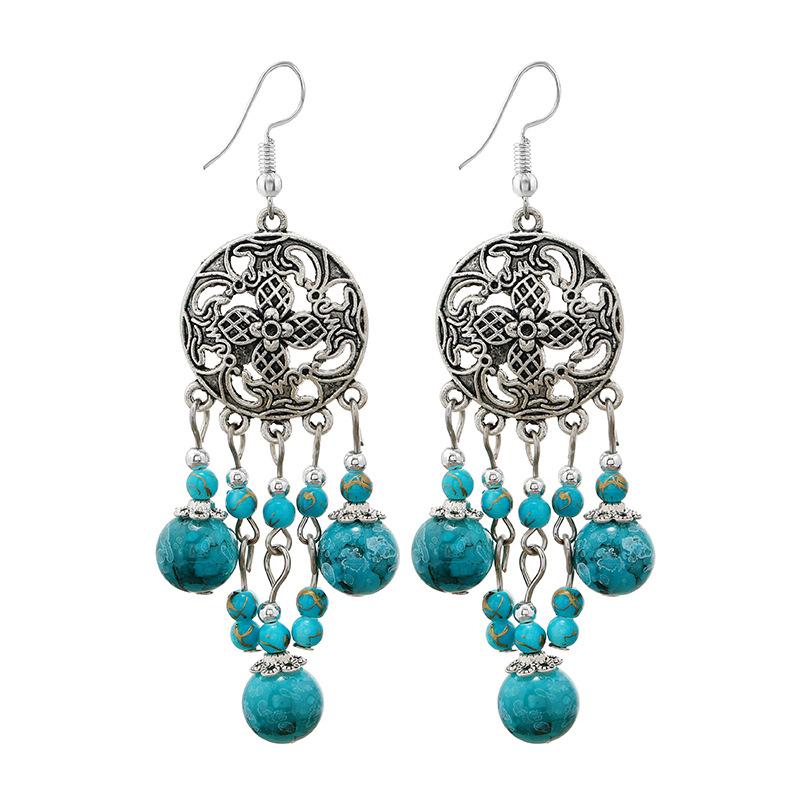 Retro Elegant Hollow Long Fringed Earrings Women's Simple Temperament Versatile Earrings Personalized Earrings