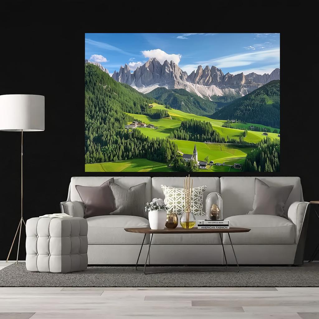 Swiss Alps and Dolomites Landscape Background cloth - polyester, no power required, ideal for photography, video and party use