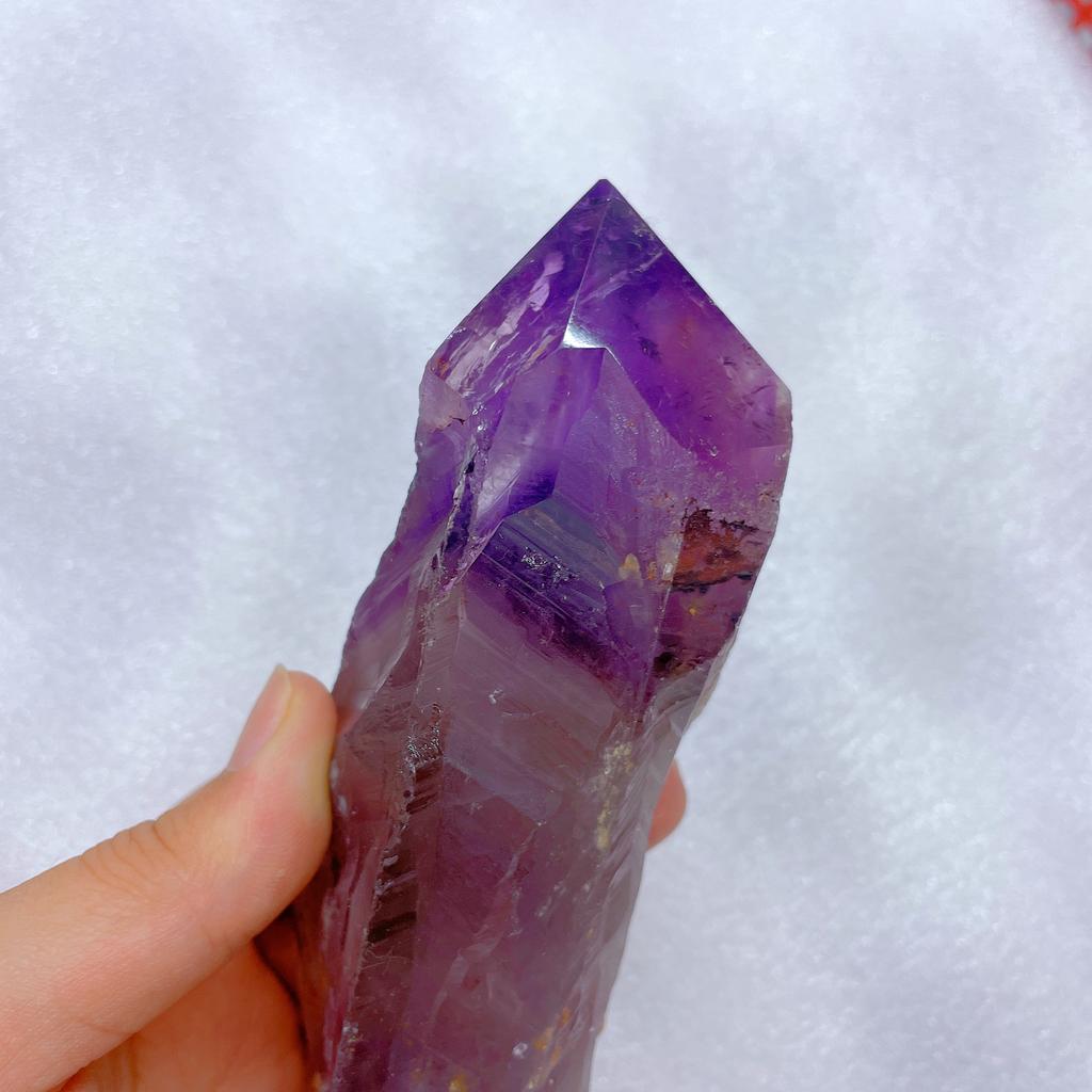 Natural Crystal Dream Amethyst Backbone Polished Wood Ornaments for Home Decoration Art Collectible