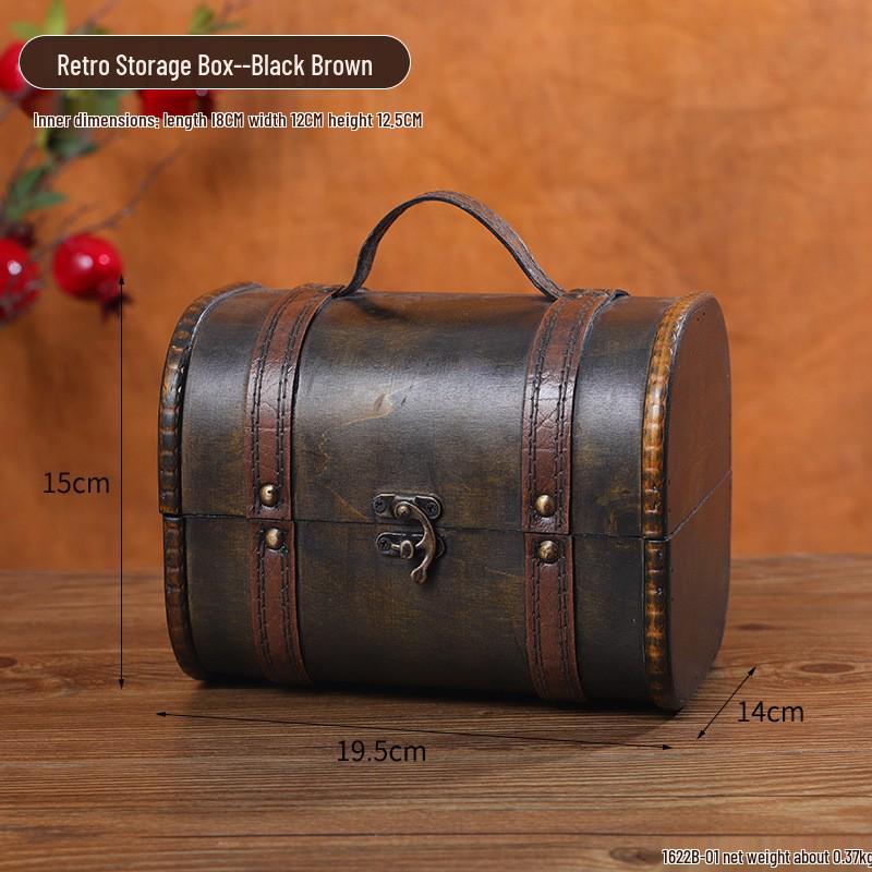 Chinesische Retro 8cm Holzschmuckschatulle - Vintage Klassisch Antik Kleine Schachtel