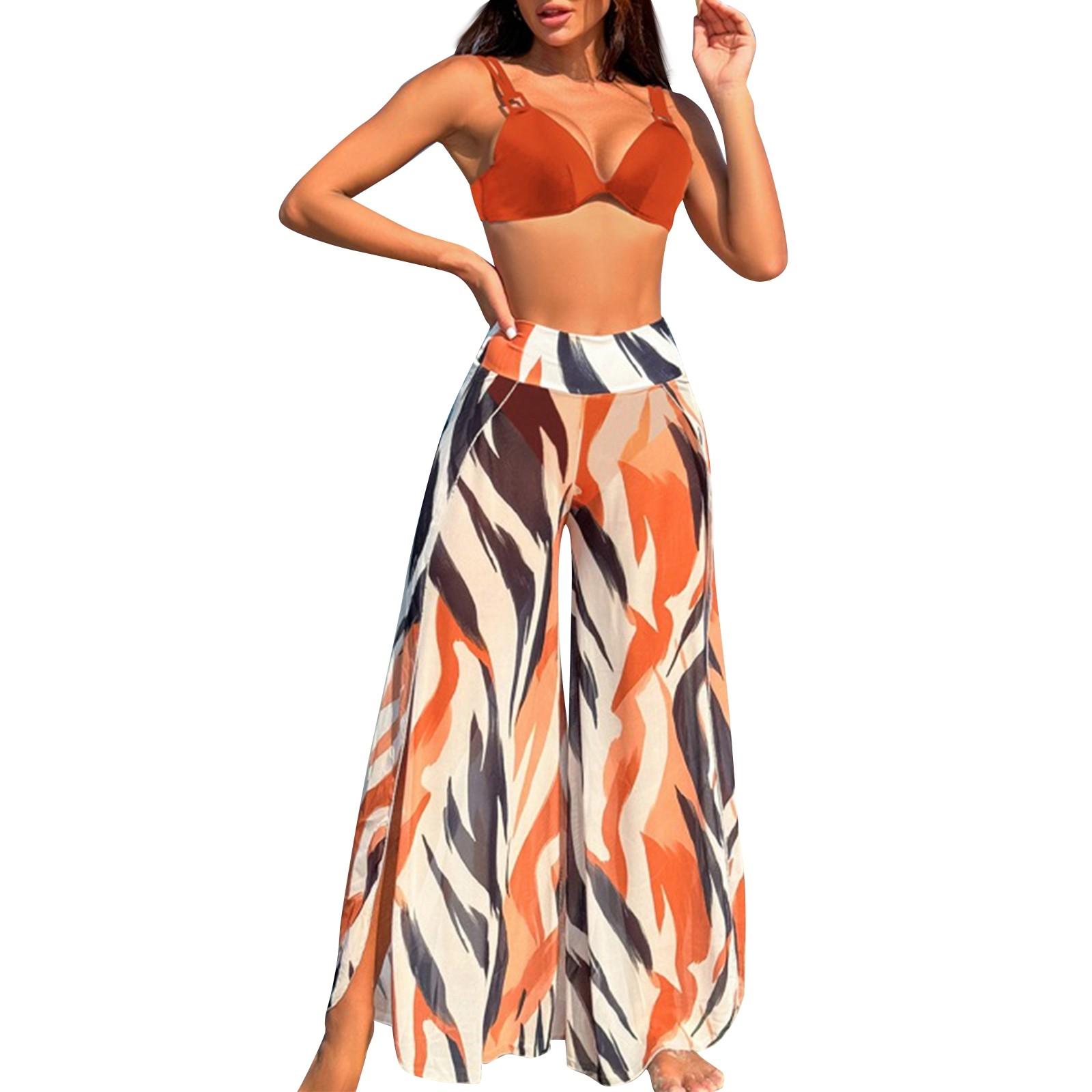 

Женское платье-тройка с принтом и жилетом, комплект из А-силуэта с разрезом M кофейный