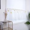 Kitchen Tiers Cabinet Embroidery Curtain Short Curtain Half  Window Treatment(Yellow Stars)