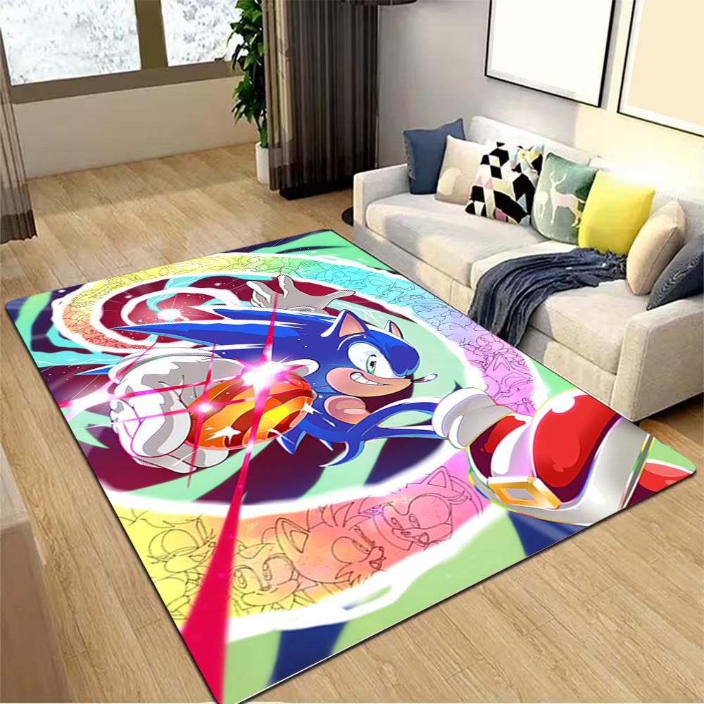 Sonic The Hedgehog Adventure Poster Decoration,Carpet,Living Room,Bedroom, Non-slip,Square rug