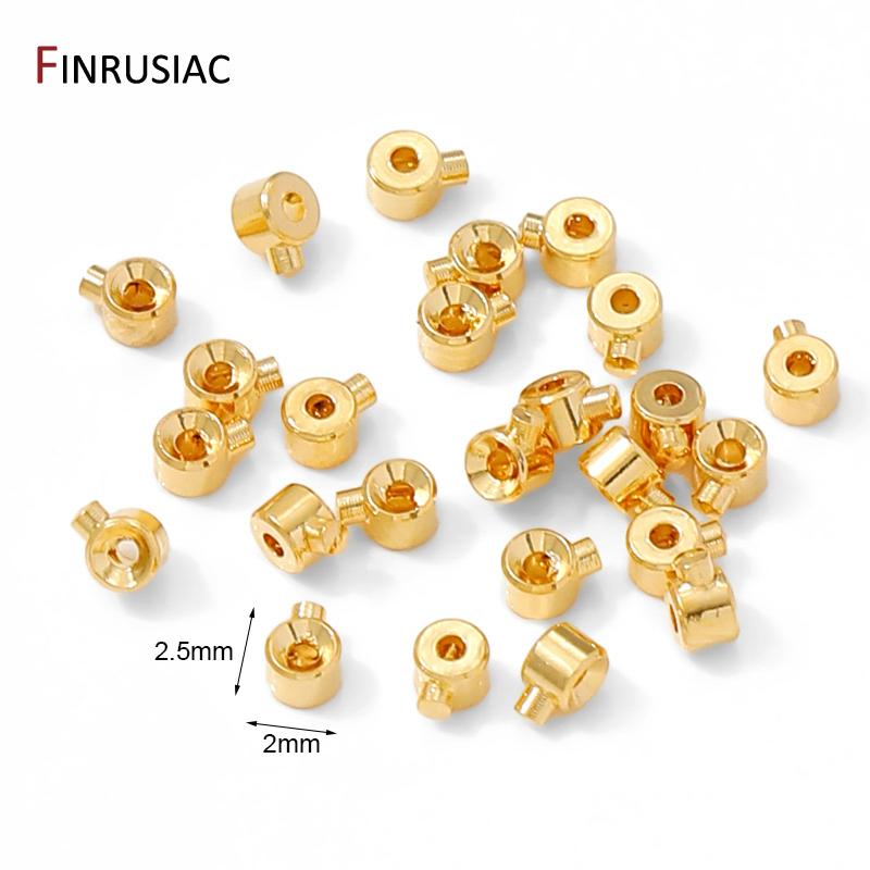 18K Gold Plated Brass Positioning Clasps Stopper Spacer Bead Crimp End Beads,Lamps For Jewelry,DIY Jewelry Making Supplies