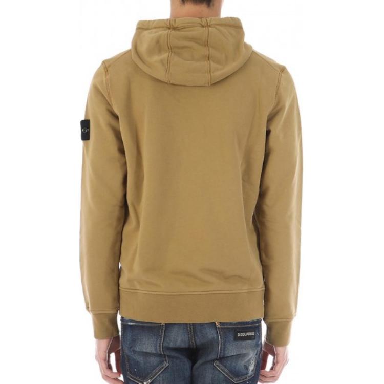 STONE ISLAND Ss23 Logo Patch Drawstring Hooded Pullover Long Sleeve Sweatshirt Men Sweatshirt Ginger-Yellow 101564151-V0098