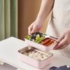 Korean-Style Stainless Steel Insulated Bento Box, Double-Layer with Two Compartments - Perfect for Student Meal Prep and Weight Loss.