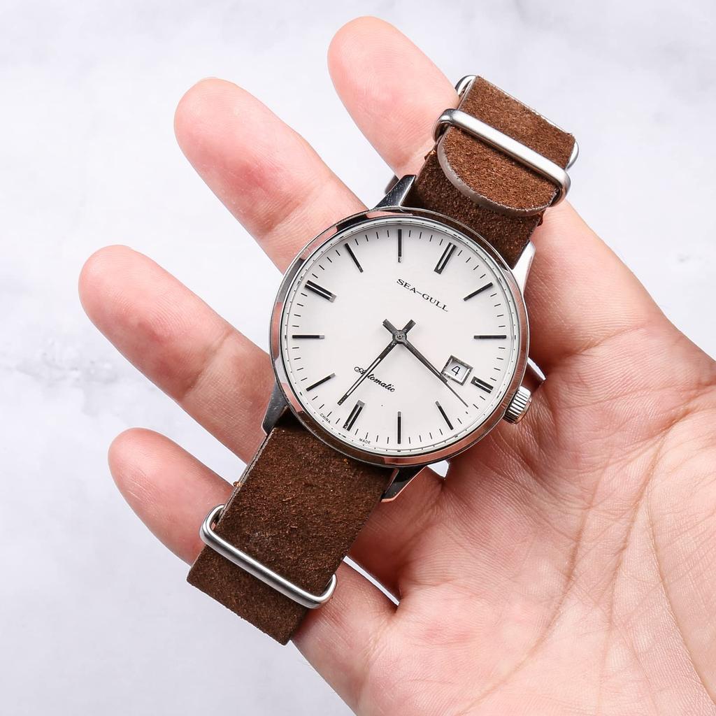 Torbollo Watch Strap, Soft Vintage Suede Leather Watch Band, 4 Retro Colors, 18/20/22mm, 1.5mm Thick, Fits Wrist Sizes 6.7-9.5 Inches