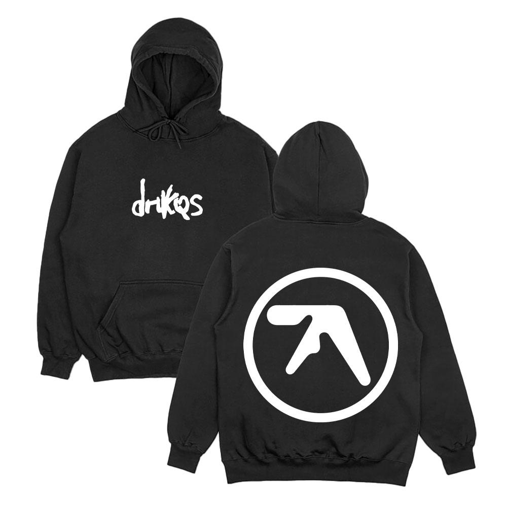 Drukqs Dual Logo Heavyweight Hoodie Aphex Twin High Street Sweatshirts Harajuku Long Sleeve Streetwear Fashion Unisex