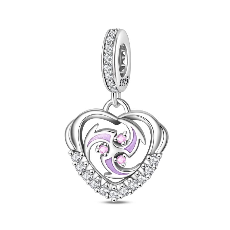 New Original Copper Charms Bead Luminous Rose Cat Planet Star Moon Pendant Fit Women Bracelet Necklace Jewelry Gift