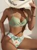 2023 European & American Women's Three-Piece Bikini Set with Cardigan, High-Waisted Bottoms, and Sunscreen Cover-Up.