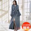 Autumn And Winter Thickened Cotton Towel Material Bathrobe Women'S Long Couple Warm Nightgown Men'S Large Size Pajamas Couple