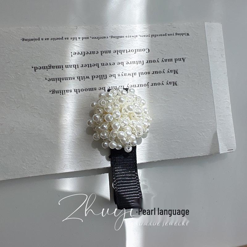 Off-White Pearl Flower Chic Hair Clip for Women - Sunny Bun Holder & Shark Clip