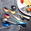 Fruit Long Handle Dinnerware Stainless Steel Reusable Spork Salad Forks Flatware Dessert Spoons