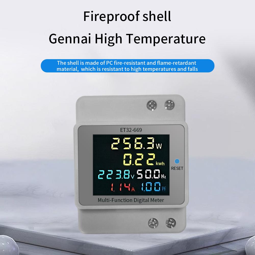 Digital Single Phase Energy Meter Household Electricity Usage Monitor AC40V 300V 100A Power Voltmeter Ammeter Voltage