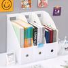 1 Peça Durável Suporte de Armazenamento de Arquivos de Papel para Documentos Plástico Mesa de Escritório Suporte de Prateleira para Pastas de Arquivo Vertical Porta Livros Revistas