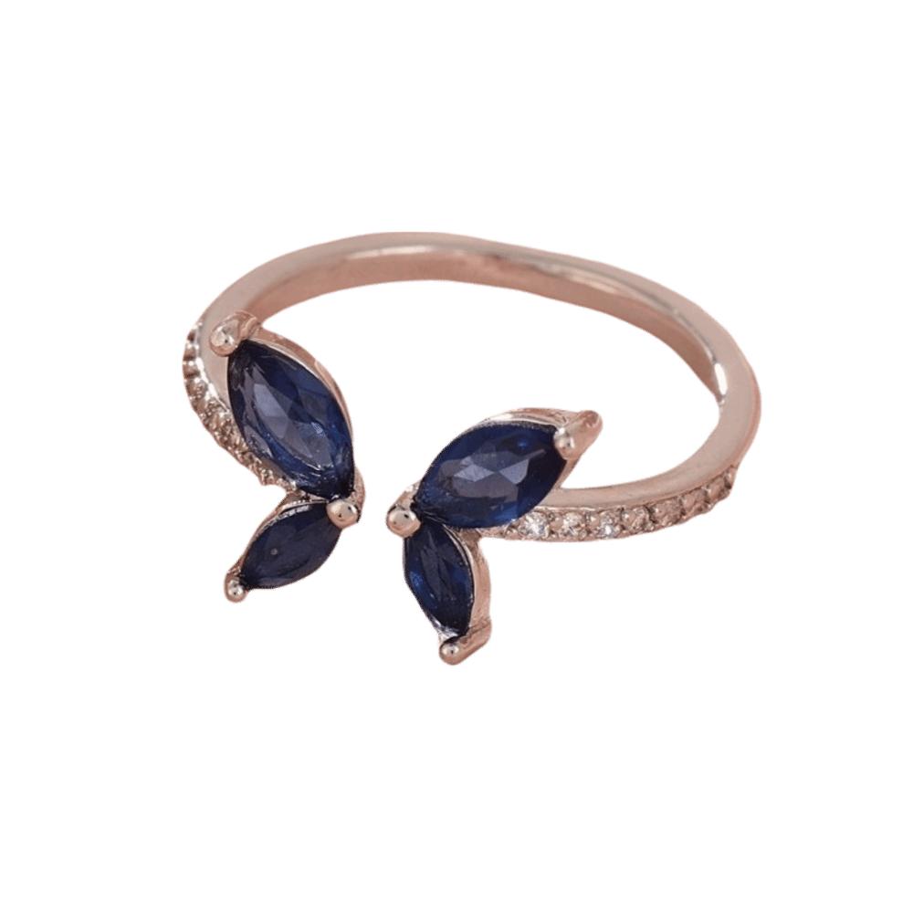 Light Luxury Butterfly Opening Ring Adjustable Crystal Ring Light Luxury Finger Jewelry  Gifts