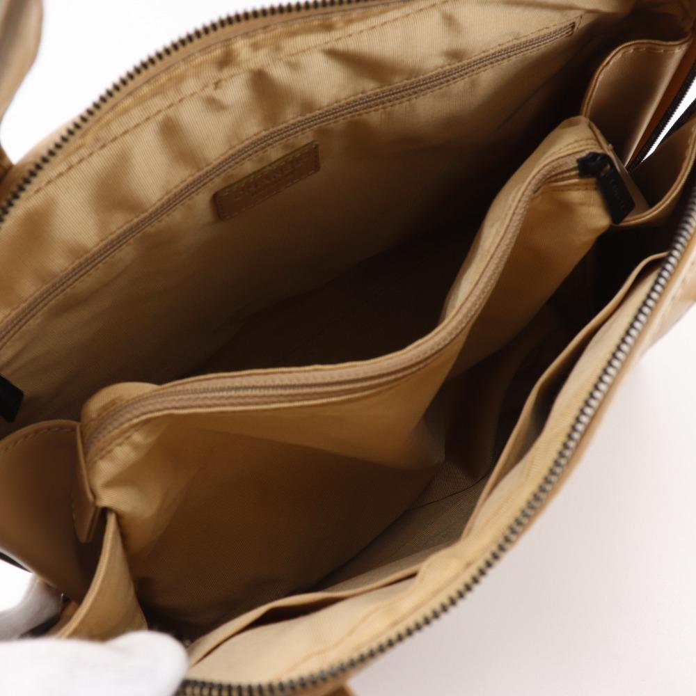 Chanel Wild Stitch Tote Bag A14693 Beige Calfskin Women Used