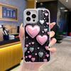 TEMU Hot-selling Full-screen Pink Love Mobile Phone Case iPhone16 Sweet and Cool Apple 17Pro Frosted Glass Case