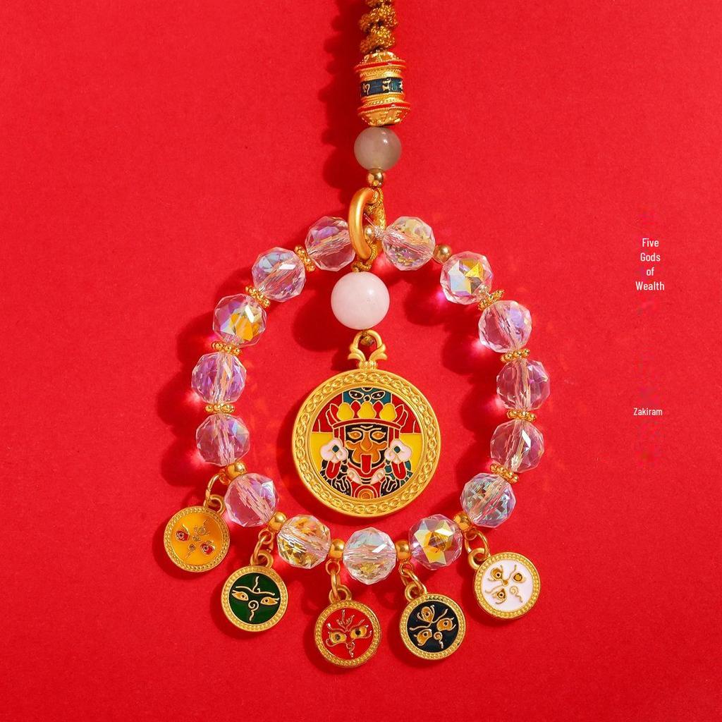 Pendentif de voiture Dieu de la richesse Lingyin Wulu de Hangzhou: Boulier Coloré pour Décoration de Véhicule Haut de Gamme, Symbolisant la Paix et la Fortune