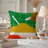 Food Illustration Cushion Cover Anti-dustmite Pillowcase Invisible Zipper Silky Short Plush Sofa Cushion Cover