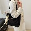 Elegant Versatile Canvas Tote Bag In Black And White For Trendy Spring Fashion