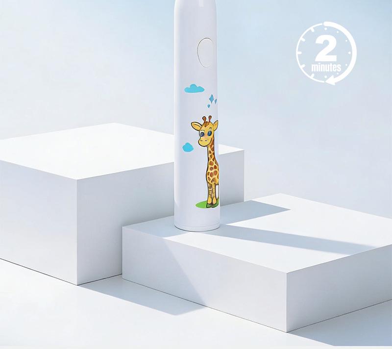 Rechargeable Electric Toothbrush for Kids: Soft Bristles, Waterproof, Automatic, Cartoon Design, Safe for Baby Teeth
