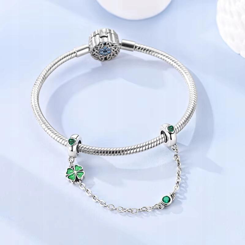 Safety Chain for Modular Bracelet Clover Silver S925