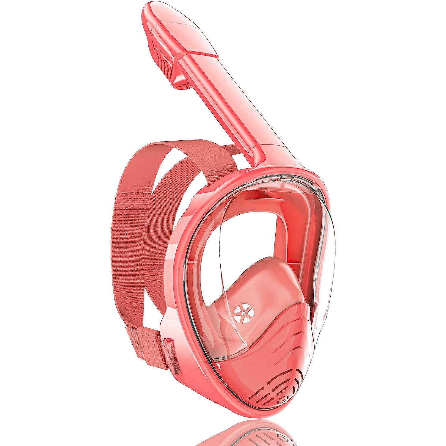 Professionelle Schnorchel-Tauchmaske Faltbar 180 Grad Unterwasser Tauch Vollgesichts-Schnorchelmaske Anti-Beschlag Brille für Kinder Schwimmen XS rosa