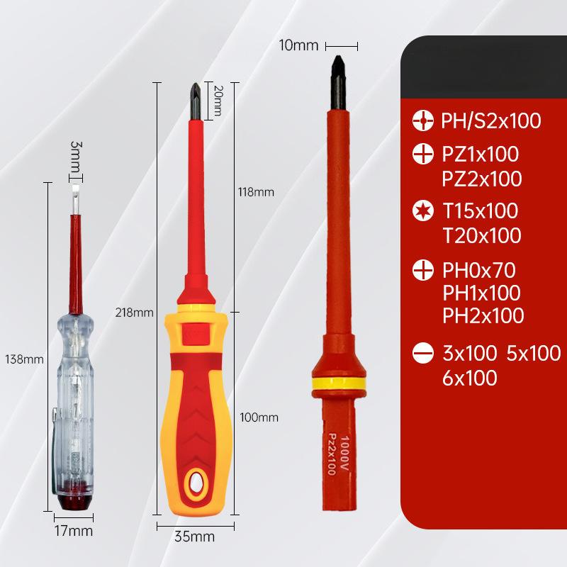 13-in-1 Electrician Repair Tools Kit Changeable Insulated Screwdrivers Set Magnetic Slotted Bits Repair Tool Electrician Tool