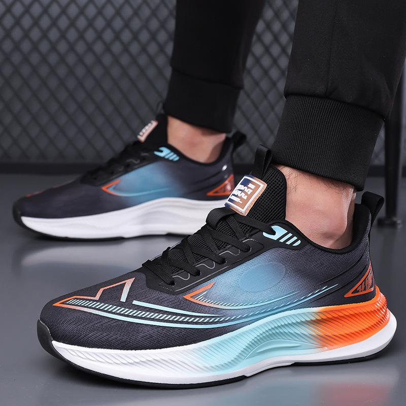 Men's shoes 2025 new summer breathable mesh shoes ultra-light carbon board trend shock absorption youth running shoes sports shoes