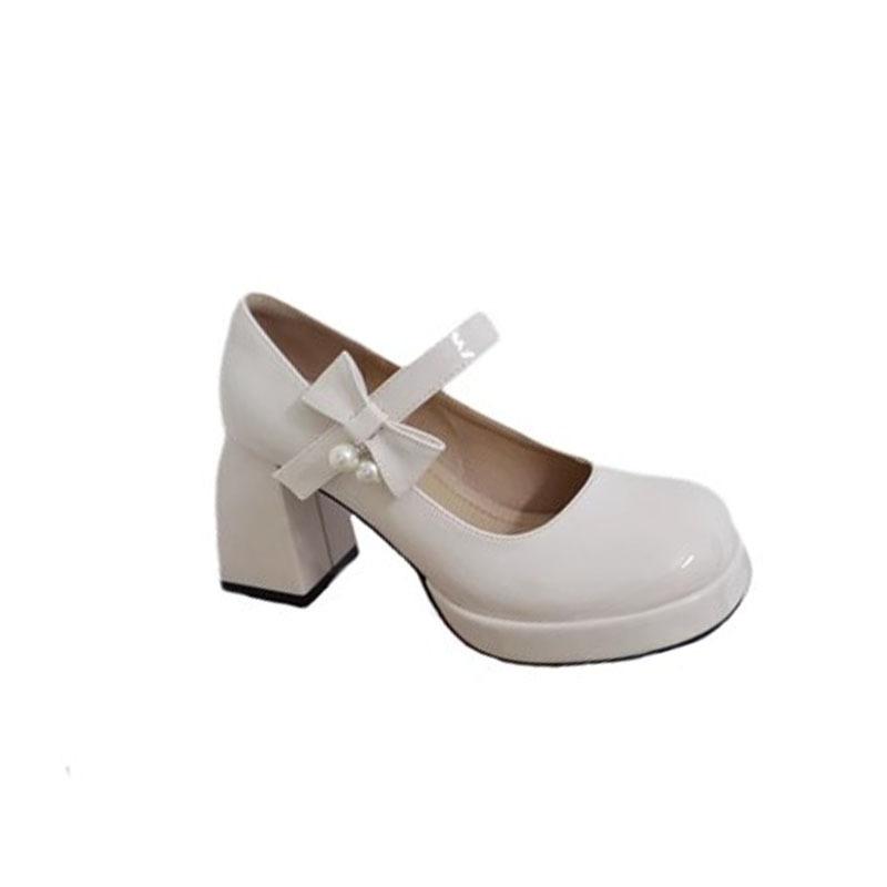 

Spot~ British style platform round head small leather shoes summer 2025 new bow versatile Mary Jane shoes women 40