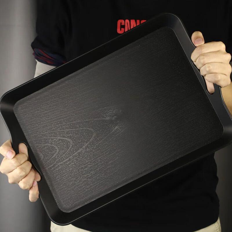 Japanese Style Non-Slip Rectangular Serving Tray with Handles