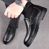 Leather Shoes Men's Business Formal Wear New British Comfortable Soft-soled Casual Men's Leather Shoes Men's Velvet Cotton Shoes