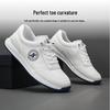 European Men's Genuine Cowhide Leather Casual White Sneakers - Breathable, Non-slip, Outdoor Fitness Shoes